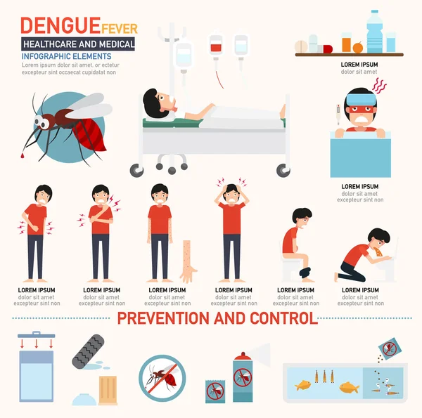 Infografías del dengue — Archivo Imágenes Vectoriales