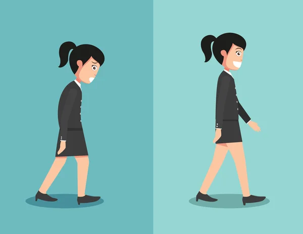 Best and worst positions for walk, illustration — Stock Vector