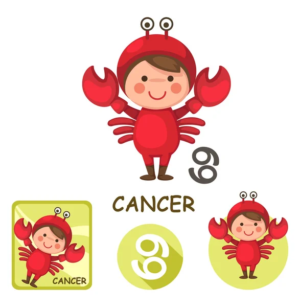 Colección de vectores de cáncer. signos del zodiaco — Vector de stock