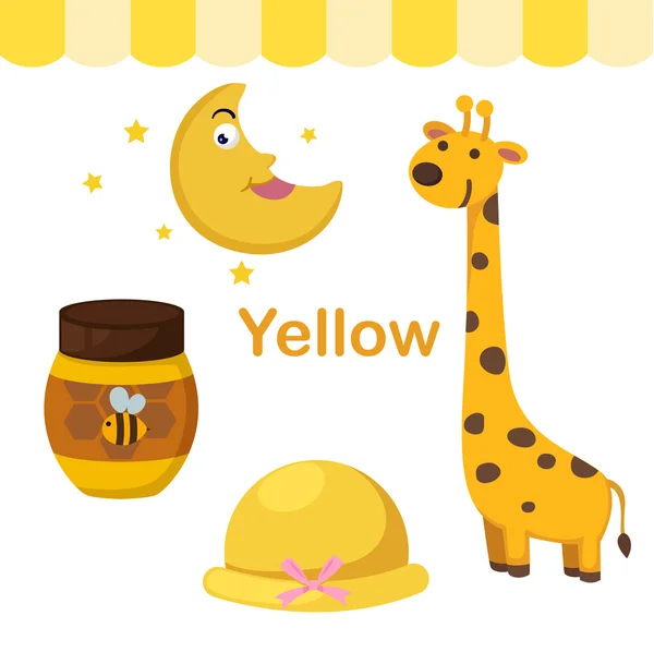 Illustrazione del gruppo giallo di colore isolato — Vettoriale Stock