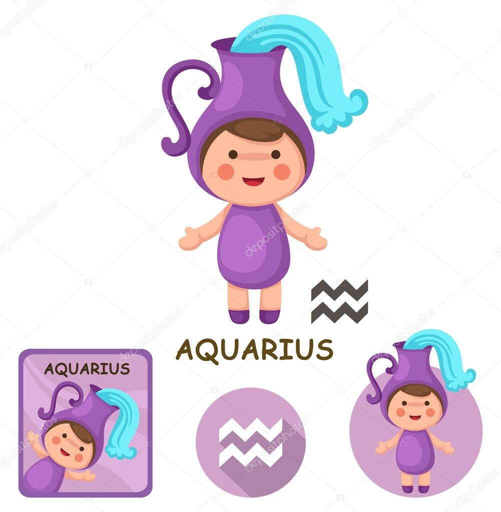 aquarius vector collection. zodiac signs
