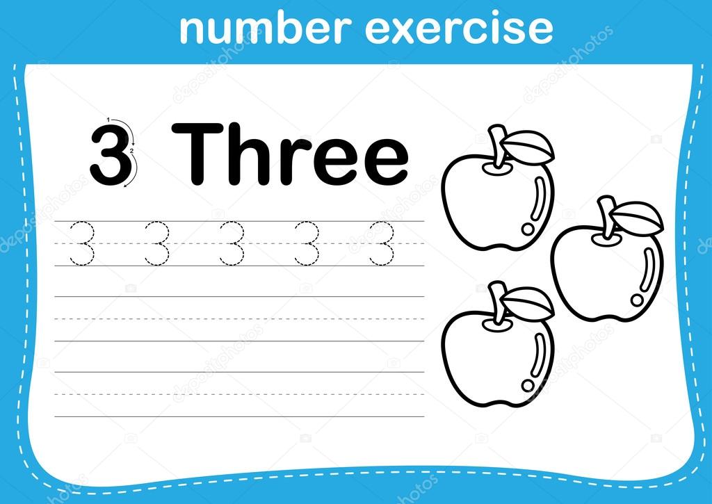number exercise with cartoon coloring book illustration