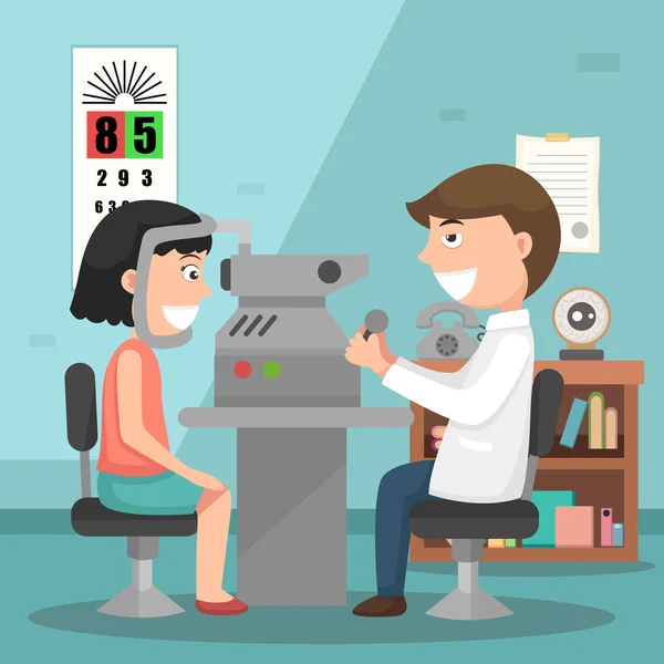 Doctor performing physical examination illustration — Stock Vector