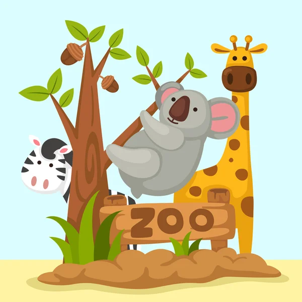 Vector de animales de zoológico — Vector de stock