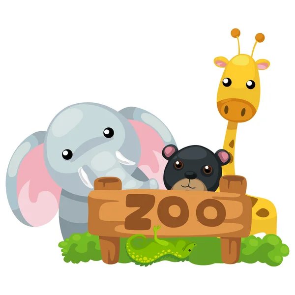 Vector de animales de zoológico — Vector de stock