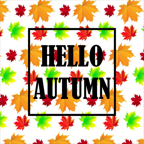 Hello Autumn Background. Bright autumn leaves. You can place Your text in the center. — Stock Photo, Image