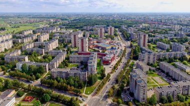 Siauliai kasabasının hava manzarası. Litvanya şehirleri