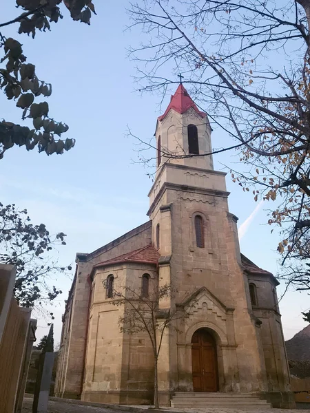 Vista Para Igreja Alemã Elizabenthali Aldeia Assentamento Alemão Geórgia Asureti — Fotografia de Stock