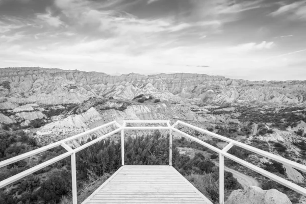 Vyhlídková Plošina Bez Lidí Turistických Destinací Národní Park Vashlovani Skalní — Stock fotografie