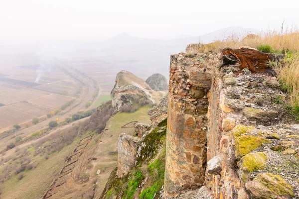 Ruínas Muralha Fortaleza Chapala Bolnisi Com Vista Panorâmica Interior Cáucaso — Fotografia de Stock