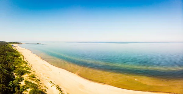Widok Lotu Ptaka Palanga Piaszczysta Biała Plaża Litwie Miejsce Wypoczynku — Zdjęcie stockowe