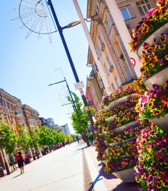 Kuzey Litvanya 'nın Siaulai kentindeki yaya sokağı..