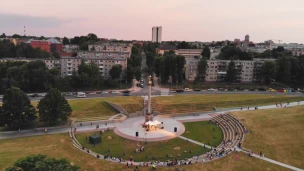 Vista Aérea Johns Concierto Festival Verano Ciudad Siauliai Con Gente — Vídeo de stock