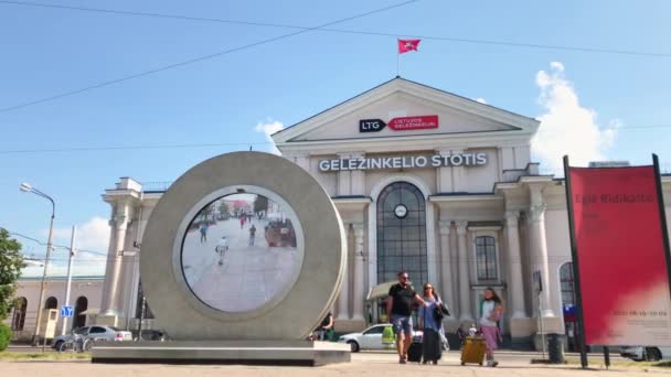 Vilnius Litvanya Temmuz 2021 Lublin Şehir Sokaklarına Açılan Kapıdan Geçen — Stok video