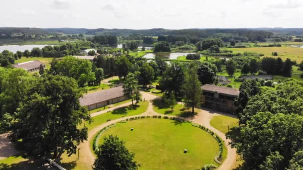 Kurtuvenai Landhuis Een Van Oudste Villa Litouwen Regionaal Park Kurtuveani — Stockvideo