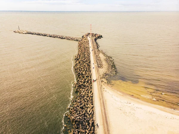 Barricada Costeira Mar Báltico Costa Lituânia Melnrages Molas Klaipeda — Fotografia de Stock