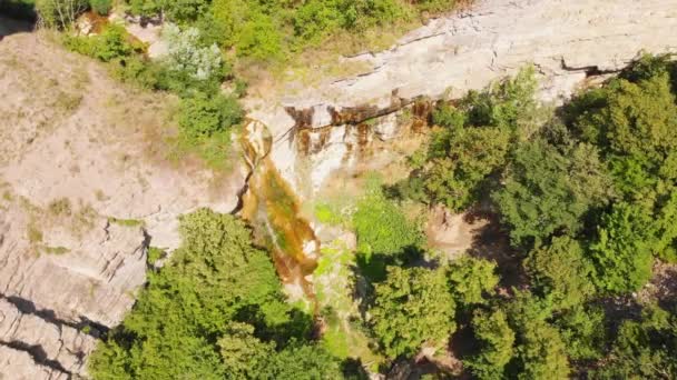 Vista Para Olhos Das Aves Cachoeira Kabeni Geórgia Cáucaso — Vídeo de Stock