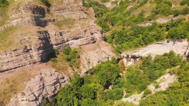 Vista Panorâmica Aérea Panorâmica Cachoeira Kabeni Geórgia Cáucaso — Vídeo de Stock