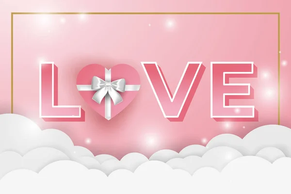 Feliz Dia Dos Namorados Banners Promoção Venda Desconto Estilo Realista — Vetor de Stock