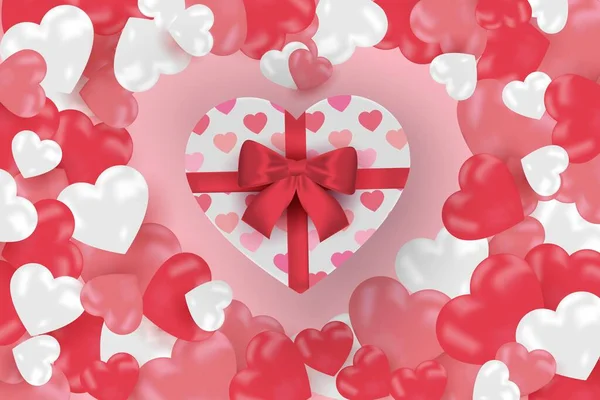 Happy Valentine Day Banner Verkauf Promotion Und Rabatt Realistischer Stil — Stockvektor