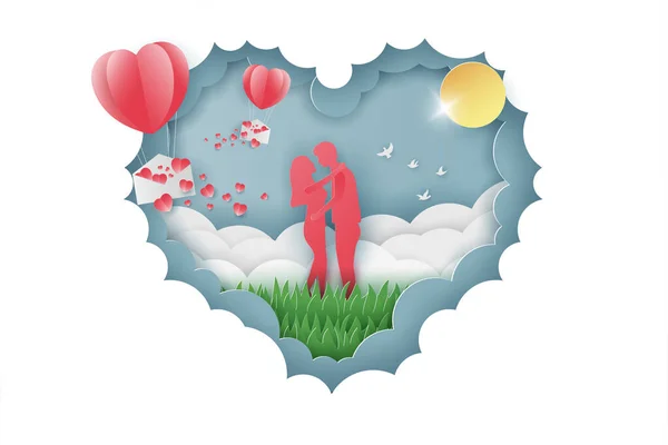 Feliz Dia Dos Namorados Banners Promoção Venda Desconto Estilo Corte — Vetor de Stock