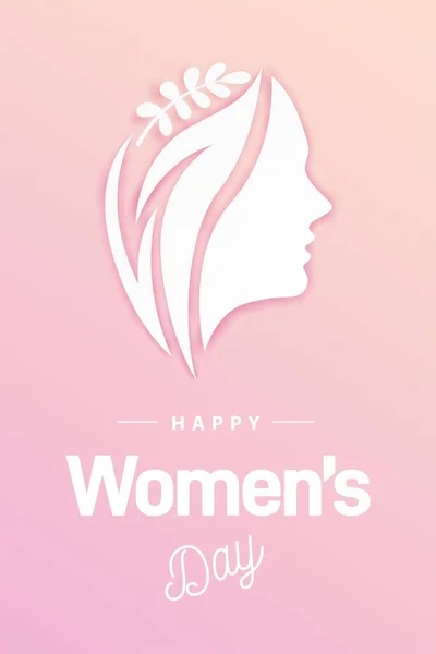 Gelukkige Vrouwen Dag Banners Illustratie Liefde Papier Gesneden Kunst Stijl — Stockvector