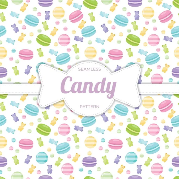 Seamless Pattern Flat Candy Sweet — Stock Vector