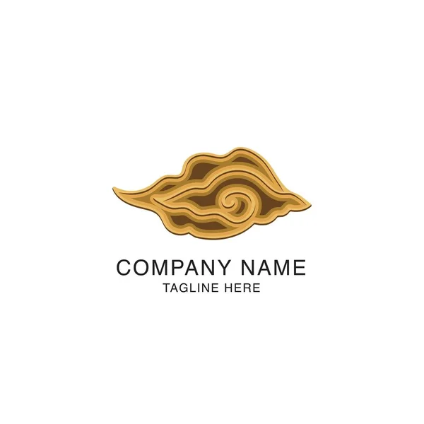 Logo Batik Mega Mendung Cloud Entreprise Traditionnelle Finance Luxe Authentique — Image vectorielle