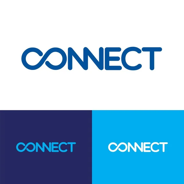 Logo Letter First Connect Infinity Company Fintech Financial Technology — 스톡 벡터