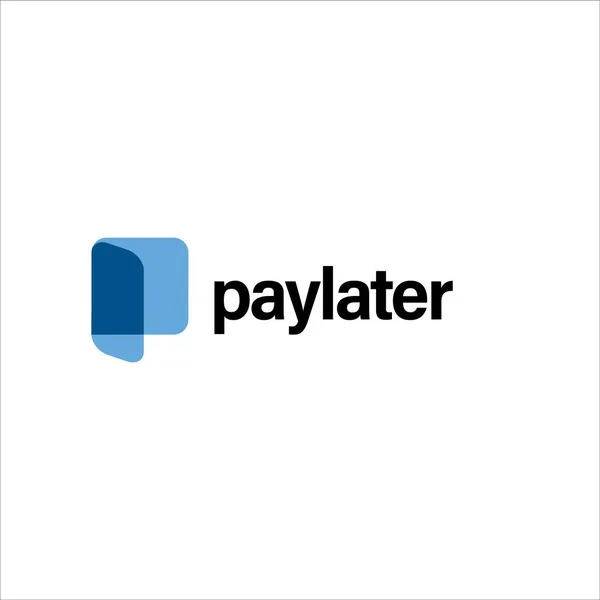 Logo First Letter Modern Digital Pay Later Technology Wallet Money — 스톡 벡터