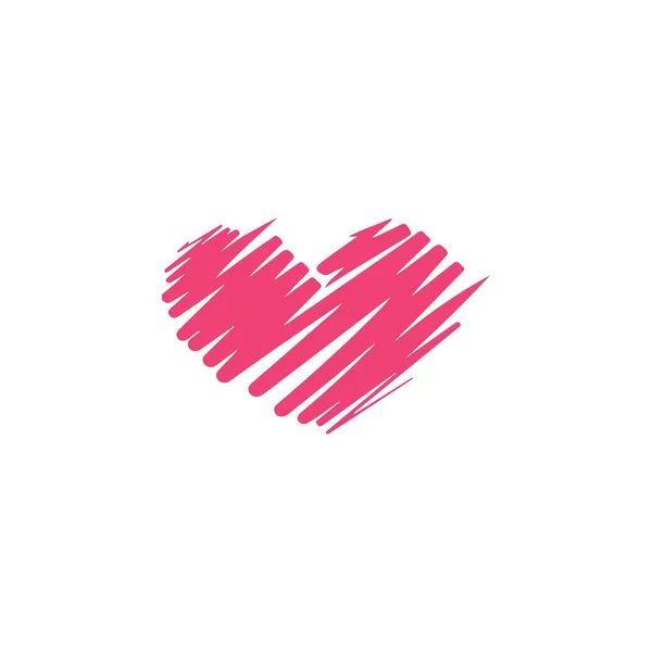 Logo Feutre Stylo Peint Coeur Saint Valentin Différents Symboles Amour — Image vectorielle