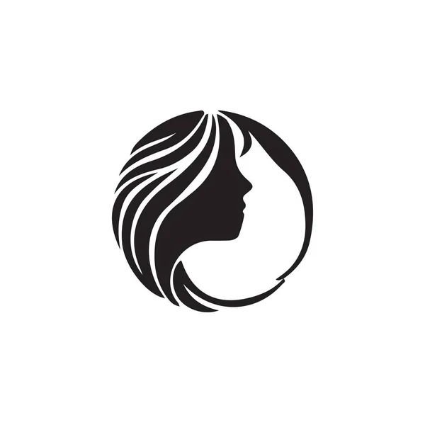 Logo Mädchen Gesicht Frau Liebe Herz Business Schönheit Vektor Ikone — Stockvektor