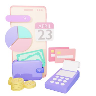 İniş sayfası 3D görüntüleme için finans ve SEO veya ödeme verileri izole edildi