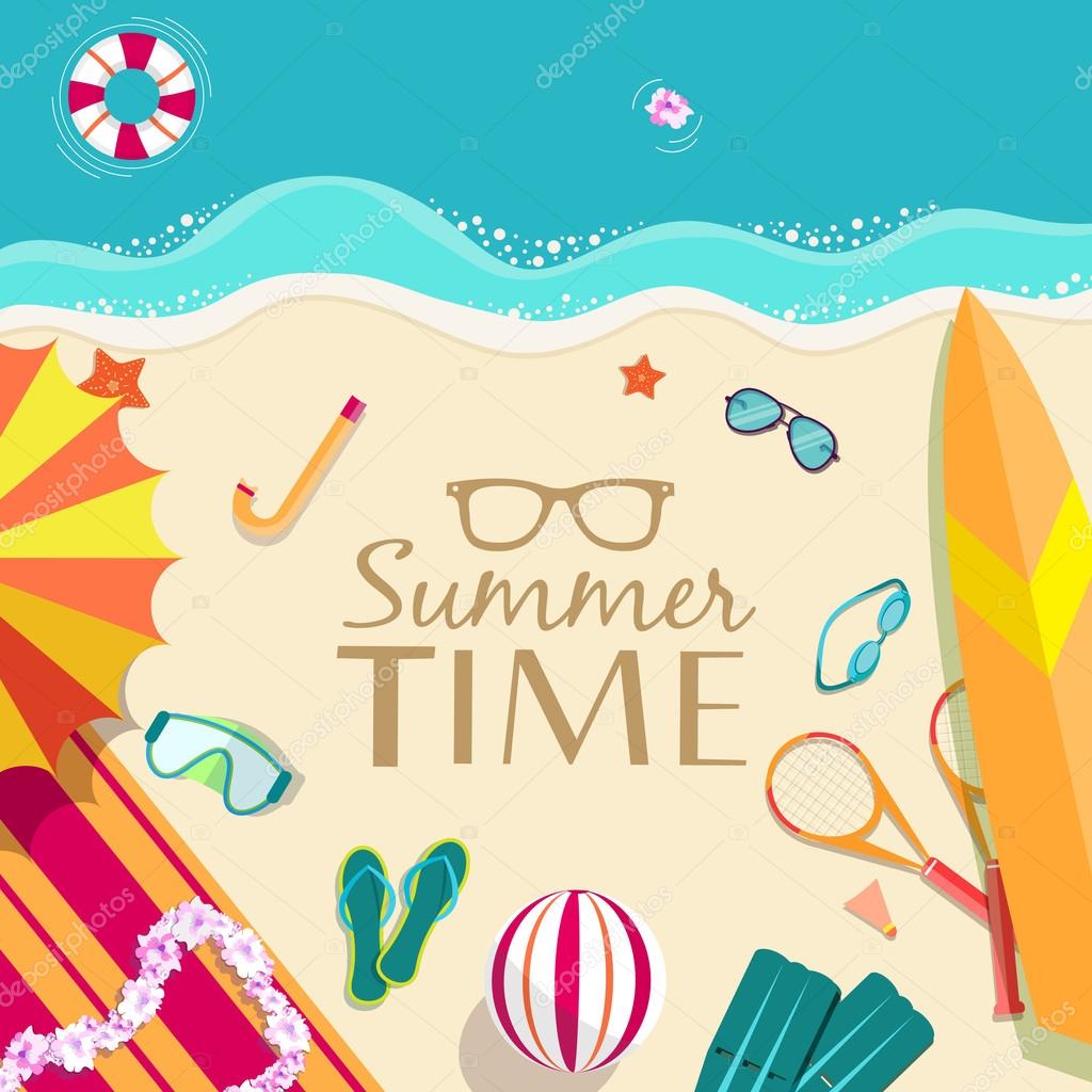 Summer vacation time background Stock Vector Image by ©ChocoStar #57672625