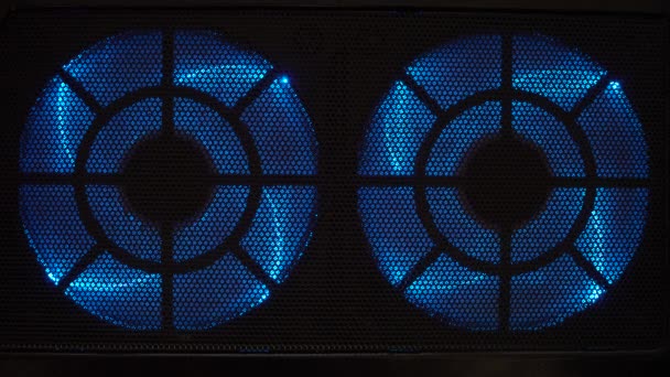 Perforated Wall Case Two 120Mm Blue Led Fans Fans Cool — Stock Video