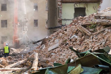 Prostejov, Çek Cumhuriyeti, 14 Ağustos. Çek itfaiye teşkilatının kırmızı Tatra kamyonu. İtfaiyeci özel aracı