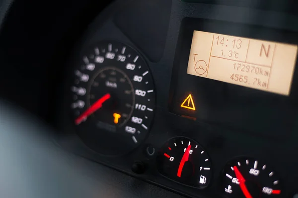 Capital Steering Wheel Warning Lit Vehicle Display Heavy Truck Digital — Stock Photo, Image