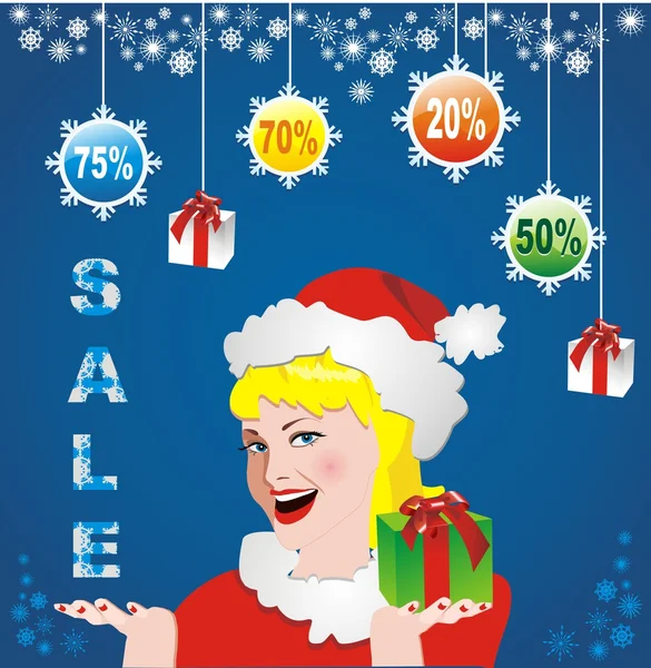 Advertising Christmas and new year sale — Stock Vector