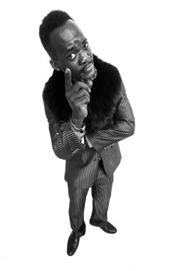 Komik özlü işadamı dikey üst alt tek renkli olarak