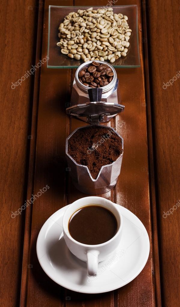 Fases de preparación del café vertical 2023