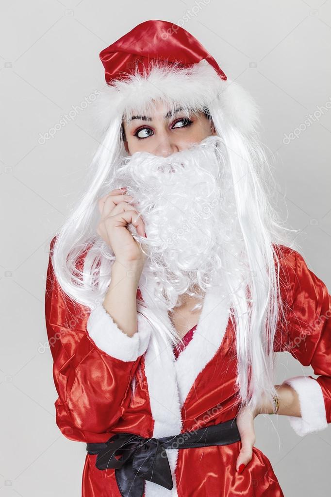Thoughtful transgender Santa Claus