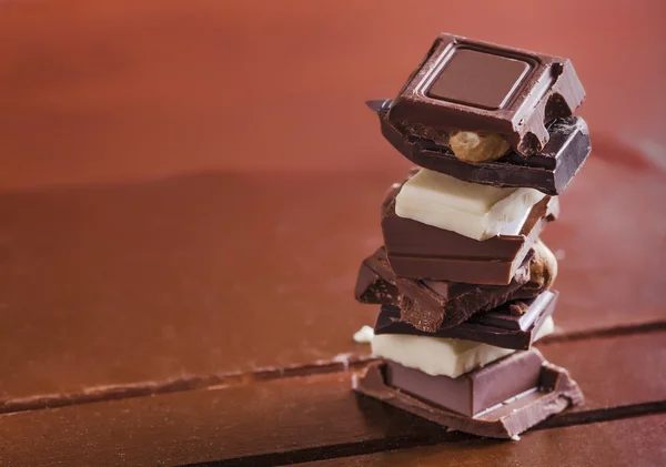 Delicioso sortimento de chocolate — Fotografia de Stock