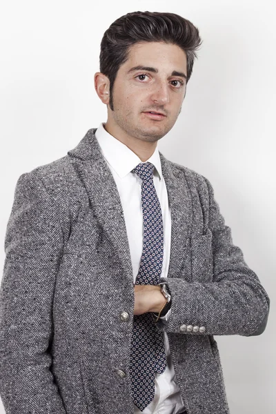 Businessman wearing grey jacket 6 — Stock Photo, Image