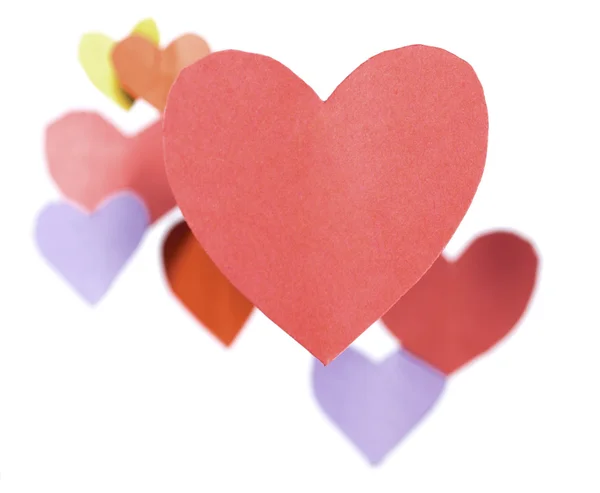 Corazones de papel coloridos — Foto de Stock