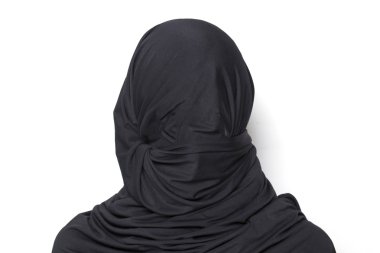 Kadın tamamen bir burqa tarafından kapalı