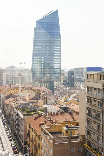 Milan cityscape and Diamond Tower — Stock Photo, Image