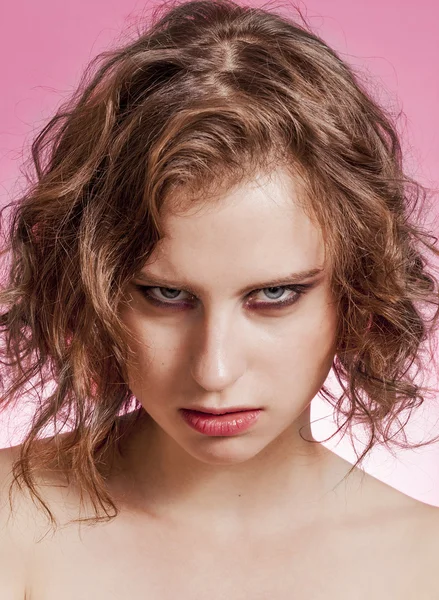 Beautiful and disappointed girl closeup portrait — Stock Photo, Image