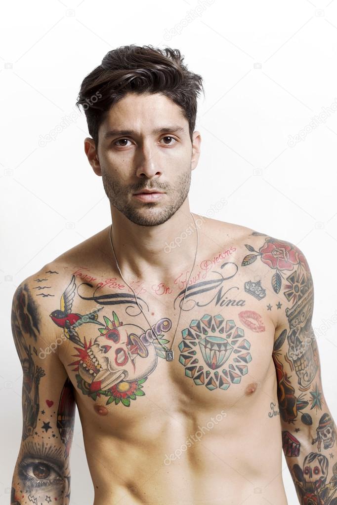 Tattooed man portrait