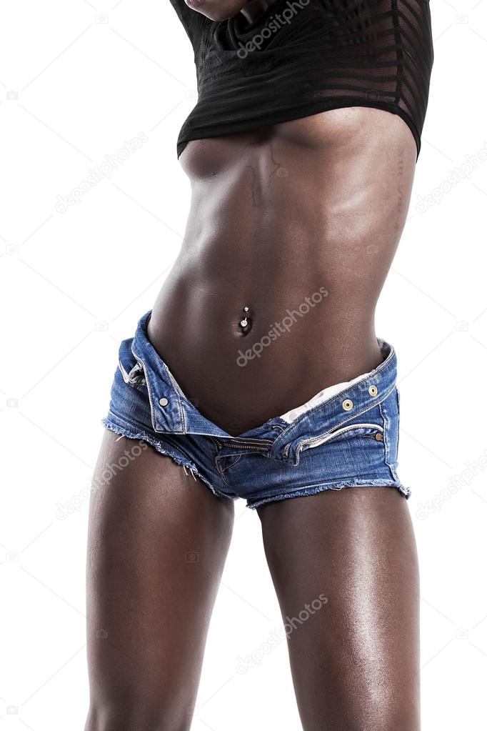Beautiful african model portrait undressing