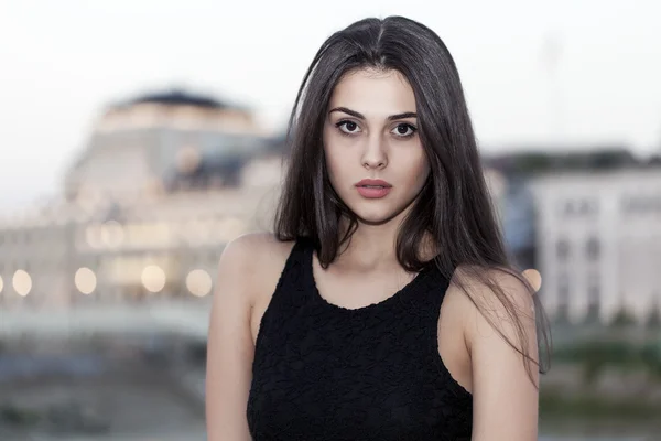 Beautiful girl in Skopje — Stock Photo, Image
